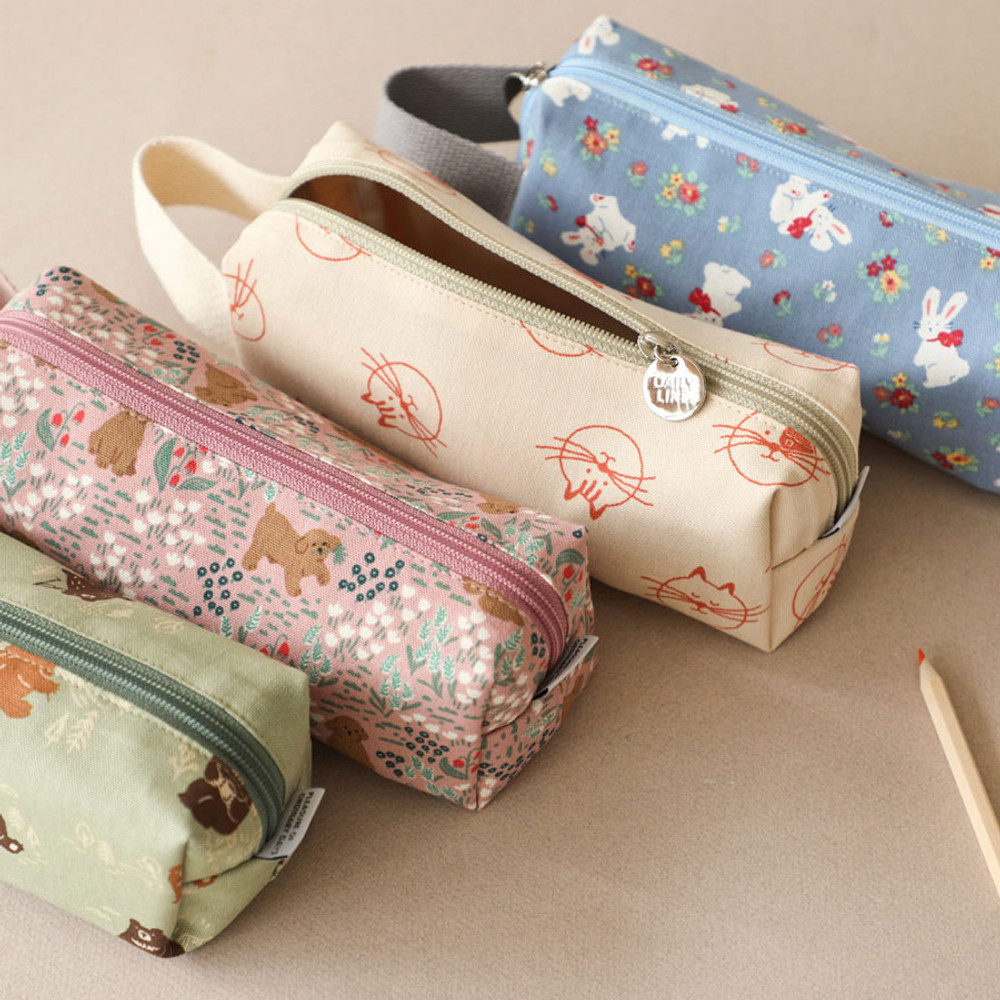 Dailylike Cotton Zipper Pencil Case With Strap